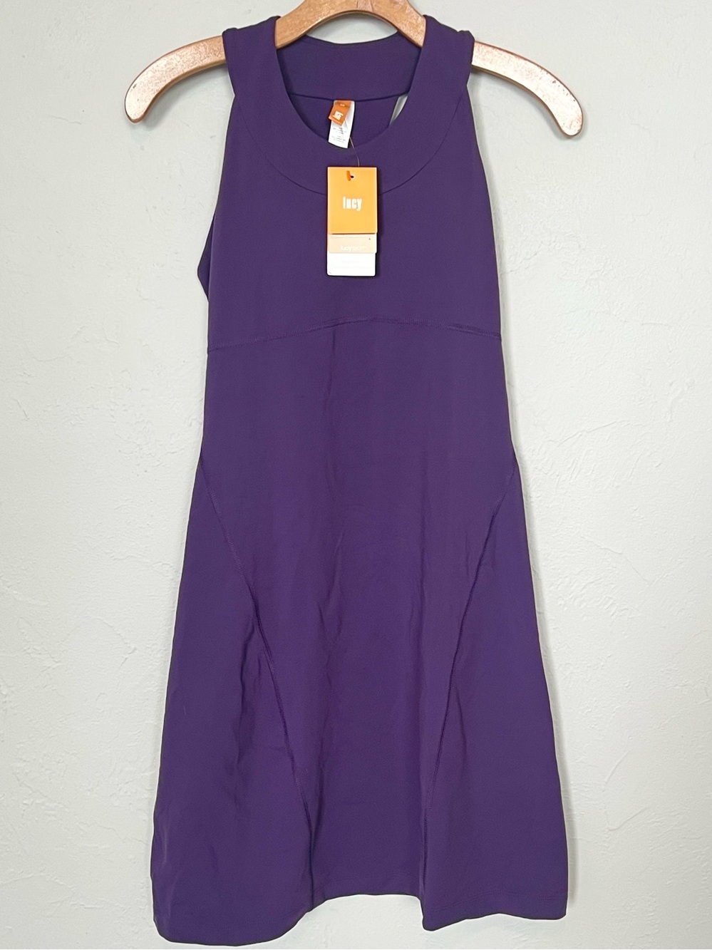 NWT Lucy City Adventure Dress XS Purple Built-In Bra Pockets Lucytech